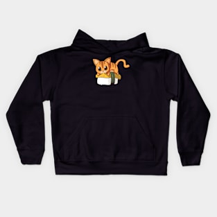 Orange Cat tamago Sushi Kids Hoodie